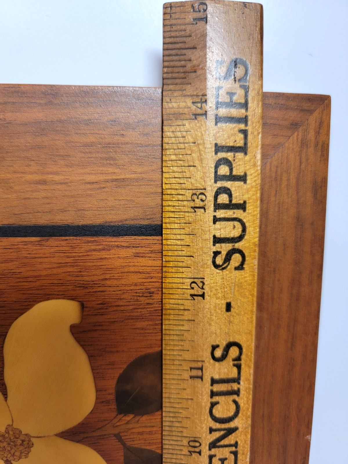 VTG Handmade Wood Inlay Marquetry Cardinal Wall Hanging 11.5" x 14.5" Thornhill