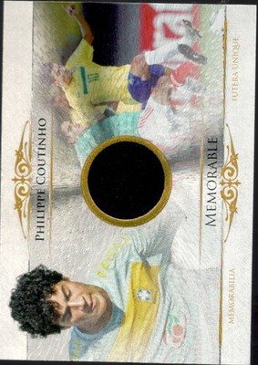 2014 Futera Unique Memorable Game worn Jersey Phillipe Coutinho 44/111 *SEE PICS