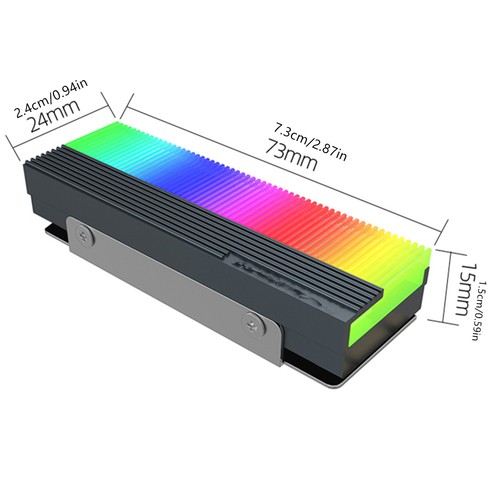 M2 ARGB SSD Heatsink Cooler Solid State Drive Hard Disk Radiator Cooling Pad B - Afbeelding 5 van 7