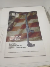 Kel-Tec Keltec Sub2000 Sub2k Gen 3 Safety Instruction & Parts Owners Manual 