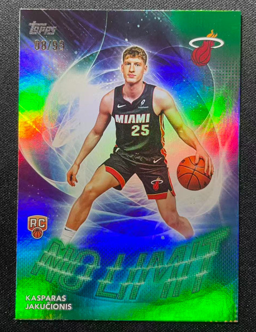 Kasparas Jakucionis 2025 Topps Flagship Basketball 08/99 Green No Limit RC