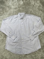Peter Millar Shirt Mens XL Pink Blue Plaid Button Down 100 Cotton Dress Casual