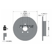 2x Bremsscheibe hinten für Toyota Yaris P21 | 26242739
