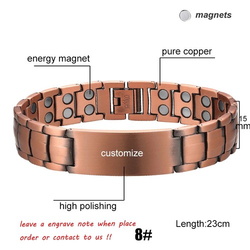 Männer Magnetische Gesundheit Armband Reinem Kupfer Power Energie Armband Für Mä - Picture 10 of 11