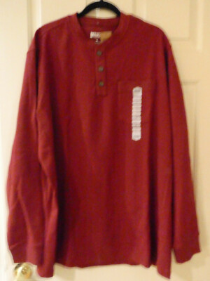 DULUTH MEN'S L/S BURLEY THERMAL HENLEY SHIRT IN RED