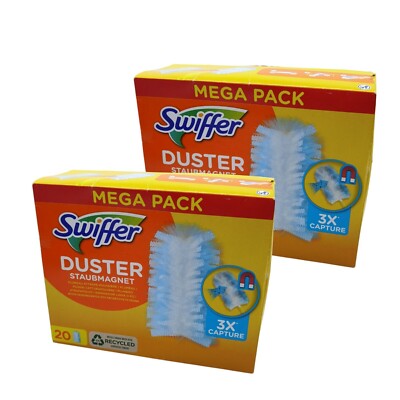2x 20 Swiffer Duster Staubmagnet Tücher Megapack Staubtücher 40 Nachfüllpack K20