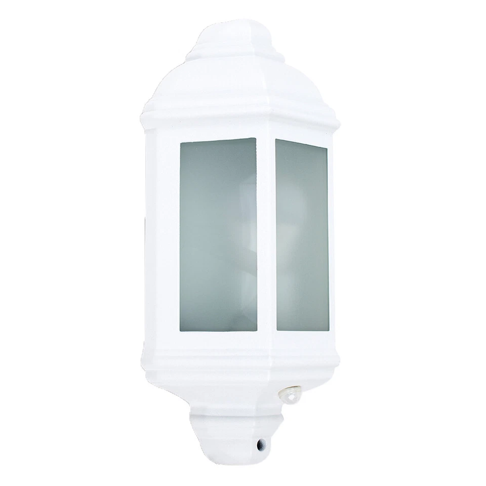 Outdoor Wall Mounted Lantern PIR Motion Sensor Frosted Glass Garden Porch Light - Image 2 of 4