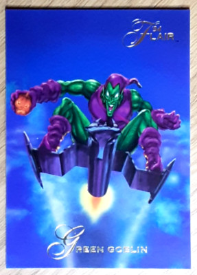 1994 Marvel Annual Flair Card 102 GREEN GOBLIN. Gratis neuer Toplader.