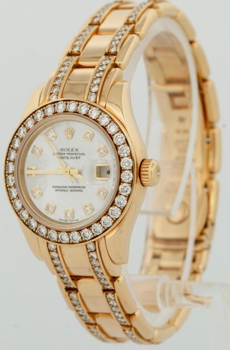 PAPERS Rolex DateJust Pearlmaster 18K Gold MOP DIAMOND 29mm 80298 Watch BOX - 第 4/9 張圖片
