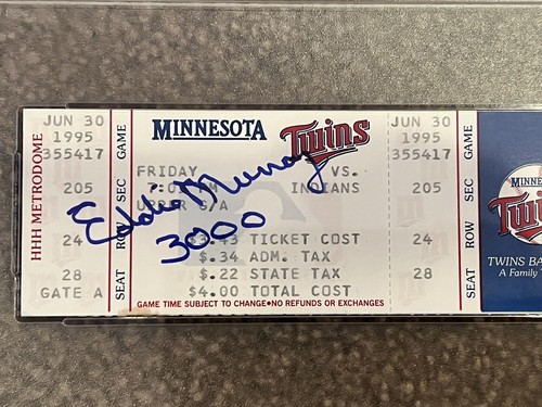 Eddie Murray Autograph Signed 6/30/1995 Ticket w/ 3000 Hit PSA Auto HOF - Picture 3 of 5