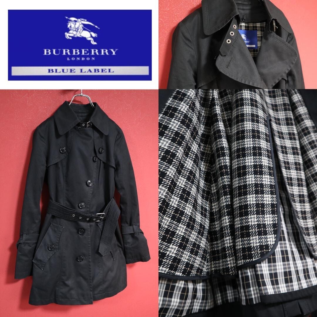 ジャケット・アウター BURBERRY BLUE LABEL trench coat size 38 BURBERRY BLUE LABEL Trench Coat With Brushed Liner Navy Size