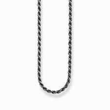 Image of Thomas Sabo Rope Chain In Blackened Sterling Silver In A Range Of Lengths