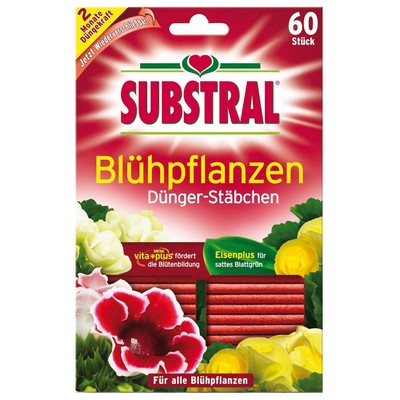 Substral Dünger Stäbchen Blühpflanzen Zimmerpflanzen Blumendünger Eisen 60 Stk.