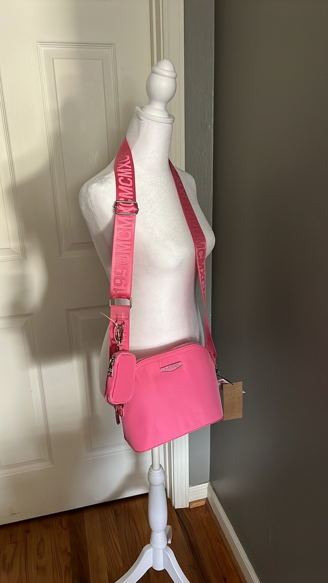 STEVE MADDEN BMAGIENY CROSSBODY BAG PINK NYLON PURSE W AIR