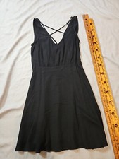 Forever 21 Dress Womens Extra Small Black Zip Sheath Sleeveless Grunge Goth 