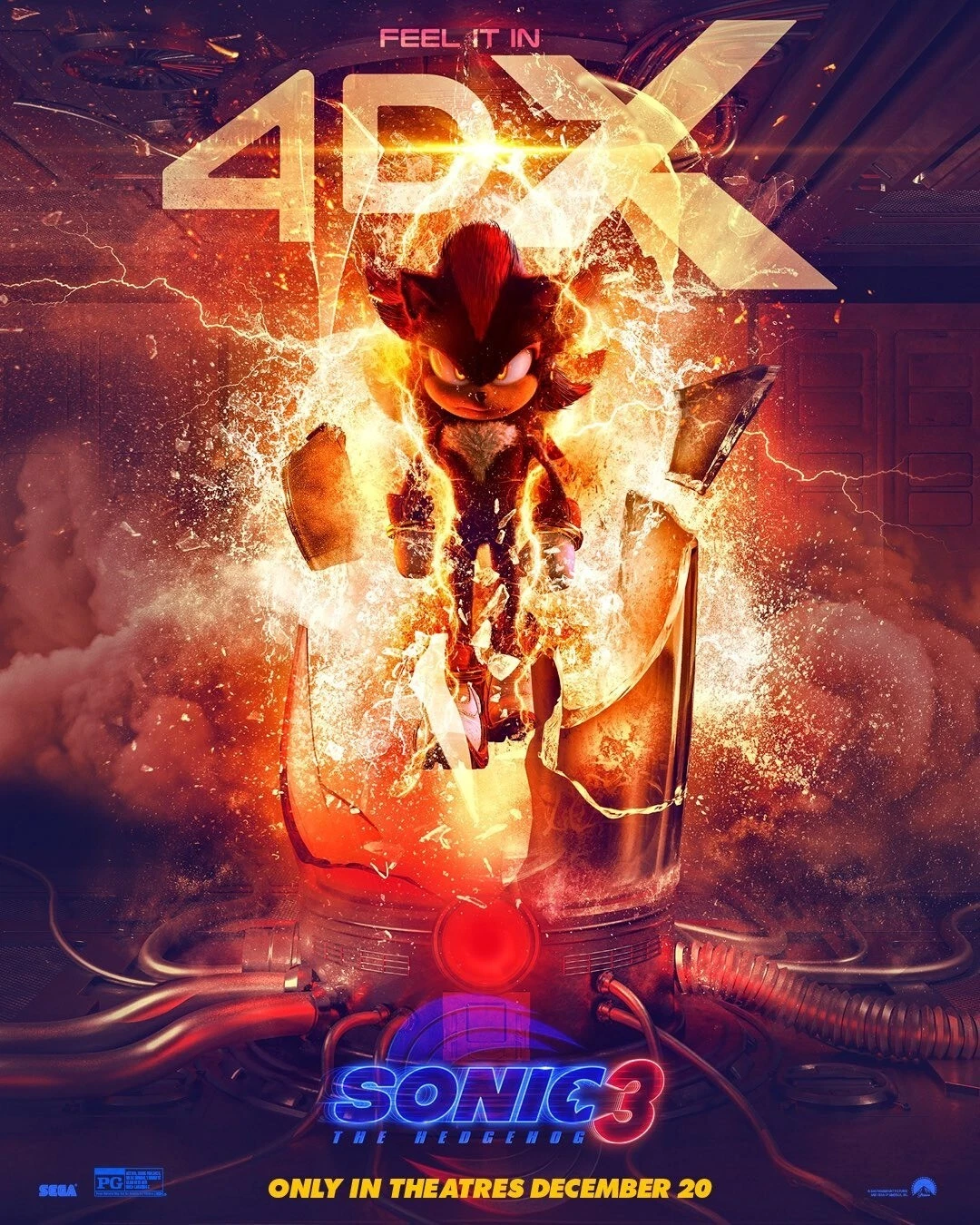 Sonic the Hedgehog 3 2024 Movie Poster - Shadow The Hedgehog