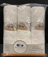 BlueSnail Bamboo Waterproof Changing Pad Liner White Size 14"x27.5"