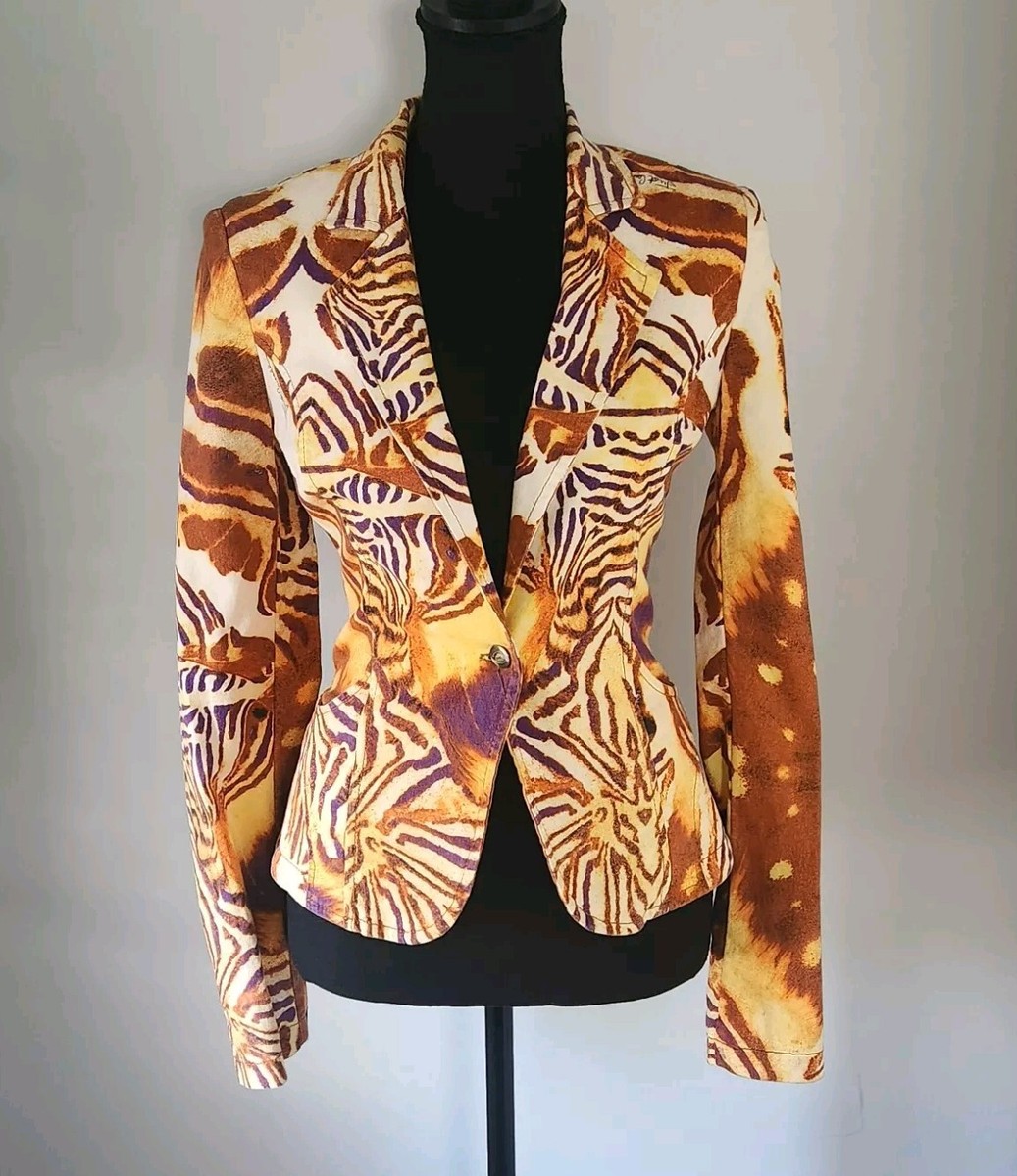 Roberto Cavalli ロベルトカバッリ　ナイロンジャケット　38 ROBERTO CAVALLI Sport Velvet Hoody Hoodie Jacket with Logo