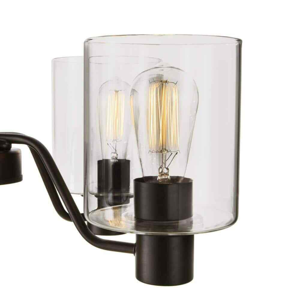 Hampton Bay Castleford 5Light Satin Bronze Chandelier w/ Clear Glass