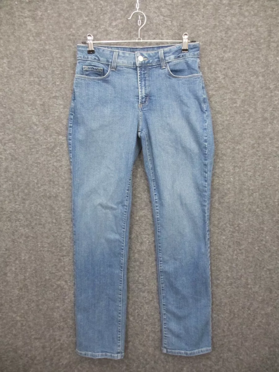 NYDJ Women s Jeans Mid Rise Straight Leg Embellished Pockets Size