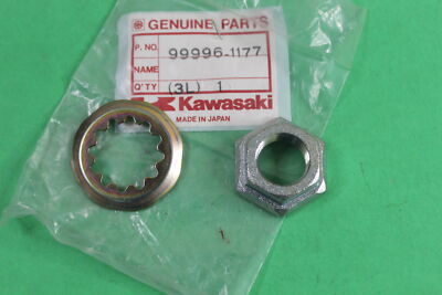 NOS OEM Kawasaki Rear Wheel Nut & Washer 1992 ZX1100 Ninja 99996