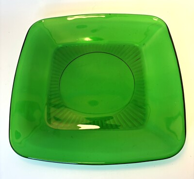 Vintage Set Of 5 Anchor Hocking Charm Forest Green Luncheon 8 3/8'' Plate # E2241