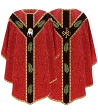 Red Semi Gothic Chasuble with stole Vestment Casulla Roja Casula Kasel GY786AC26