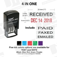 Trodat 4850/4l Self-inking Rubber Dater Stamp, Received/paid/faxed Trodat 4850/4l Self-inking Rubber Dater Stamp, Received/paid/faxed