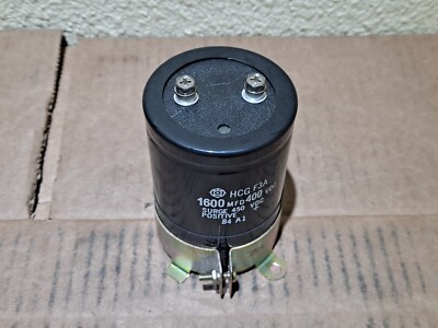 HITACHI HCG F3A 1600MFD 400 VDC SURGE 450 VDC CAPACITOR ROUND