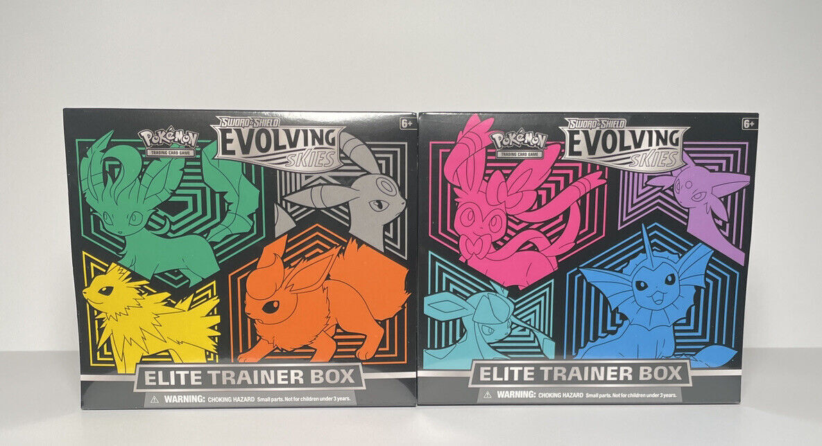 Pokemon Evolving Skies Elite Trainer Box ETB Set of 2 Sword Pokemon Evolving Skies Elite Trainer Box ETB Set of 2 Sword