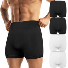 4pcs Men Boxer Briefs Black White Stretch Trunks Underwear Comfortable Shorts US