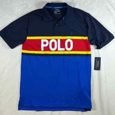 NWT Youth 18-20 XL Men s S/M Polo Ralph Lauren Performance Blue Polo Shirt