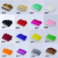 10 Yards SaddleFeather Fringe Rooster Trim Sewn On feathers Multi-colors