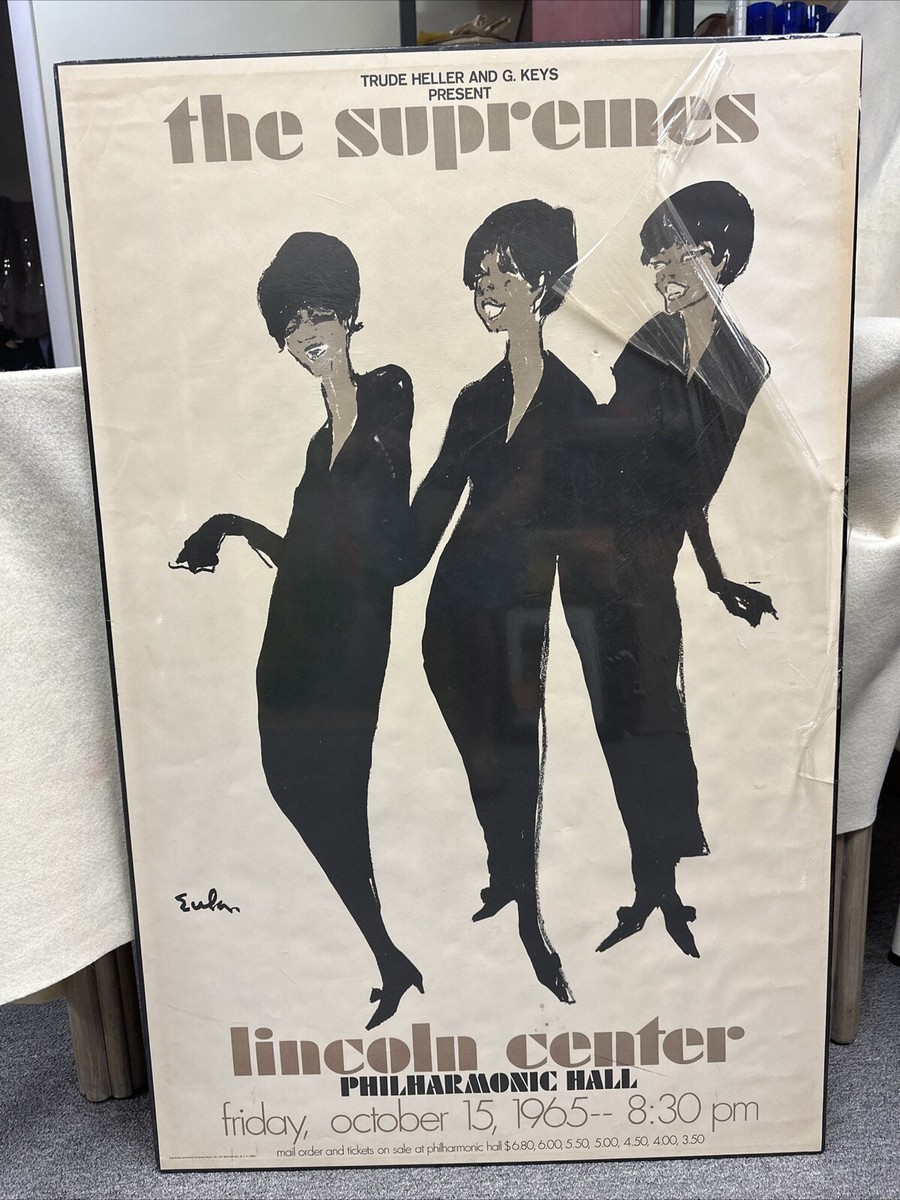 Vintage Original 1965 Poster The Supremes Lincoln Center Read