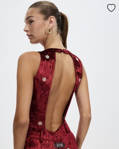 Tuta LENNI The Label donna cromatica anni 70 boho bohemien hippie vino prezzo al dettaglio consigliato $ 269 - Foto 4 di 21