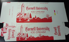 NOS Vintage Cornell University Ice Cream half gallon Carton Rendell Rochester