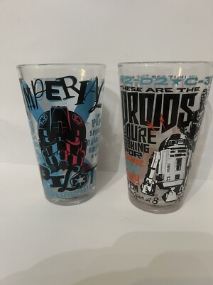 (2) zak ! Star Wars Hans Solo , Lord Vader  - DRINKING GLASSES - Collectibles