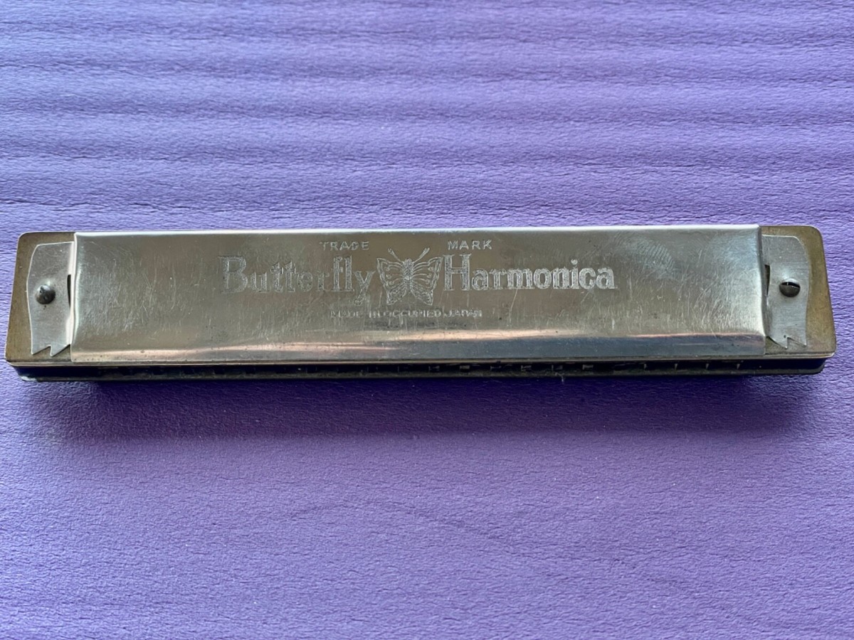 Vintage Symphonic Butterfly Harmonica Made In Occupied Japan