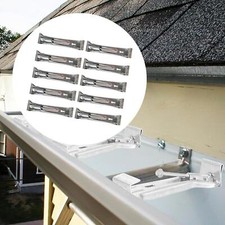 10 Pieces Gutter Hangers Silver Carbon Steel Rain Gutter Brackets 5 inch