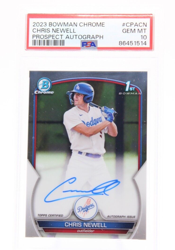 CHRIS NEWELL 2023 Bowman Chrome RC 1st Prospect Autograph PSA 10 GEM MT