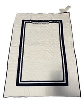 Pottery Barn Kids Crib Toddler Bed Quilt Harper White/Navy