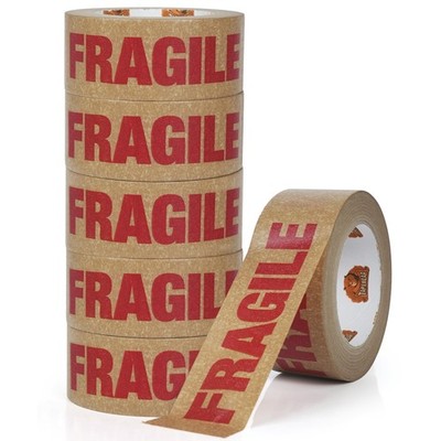 Fragile Verpackungsband aus Kraftpapier  50mm x 50m 6 Rollen  Nachhaltiges Ve...