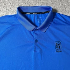 Nike Polo Shirt Mens 2XL Blue Golf Performance Drifit Logo TPC Sawgrass Club