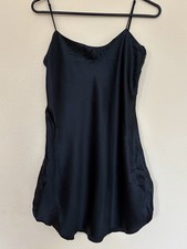 RARE 100 SILK Vintage Victoria  s Secret Black Slip Dress S Mini Lingerie Y2K