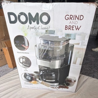 Domo Glaskrug-Kaffeemaschine mit Mahlwerk Grind and Brew DO 721 K - sw/Edelstahl
