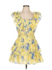 LoveShackFancy Women Yellow Cocktail Dress L
