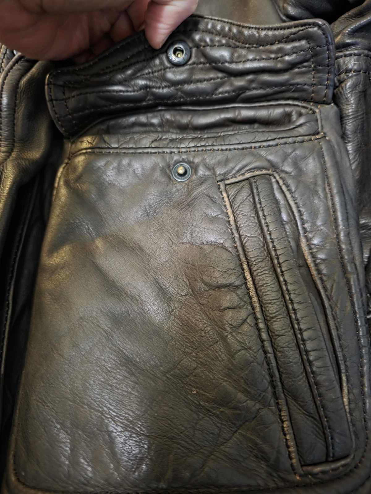 Abercrombie & Fitch Slant Rock Leather Jacket Y2K Biker Bomber Jacket Vintage image 4