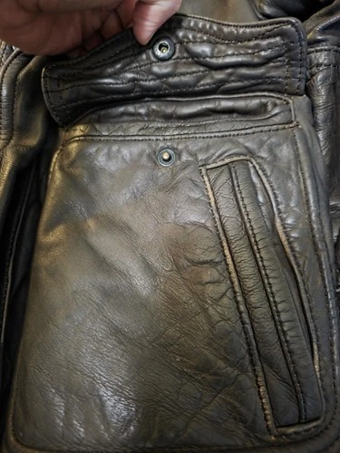 Abercrombie & Fitch Slant Rock Leather Jacket Y2K Biker Bomber Jacket Vintage image 4