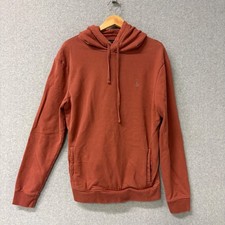 AllSaints Raven Ramskull Hoodie XS Rust Cotton Pullover Sweatshirt