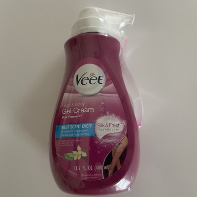 Veet Hair Remover Cream Gel Vanilla Passion Fruit Scent Legs Body 13.5 Fl Oz